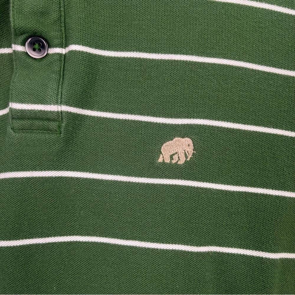 2/$30 Banana Republic Elephant Green Striped Polo Shirt for Men - Picture 5 of 6